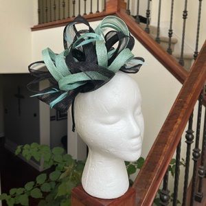Kentucky Derby Mint Green Black Fascinator